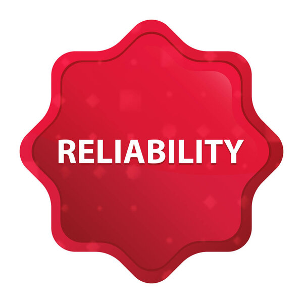 Reliability misty rose red starburst sticker button