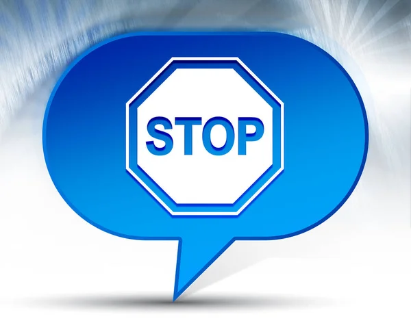 Stop Sign icoon blauwe Bubble achtergrond — Stockfoto