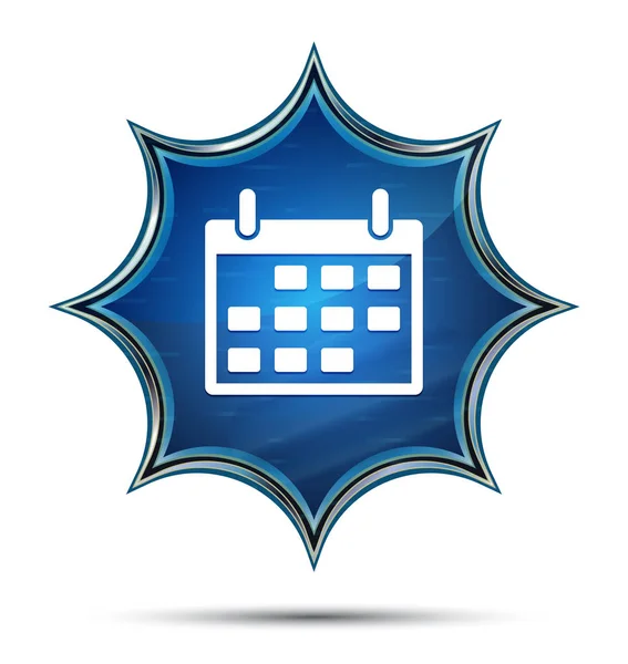 Ikona kalendarza magiczny szklisty Sunburst niebieski przycisk — Zdjęcie stockowe