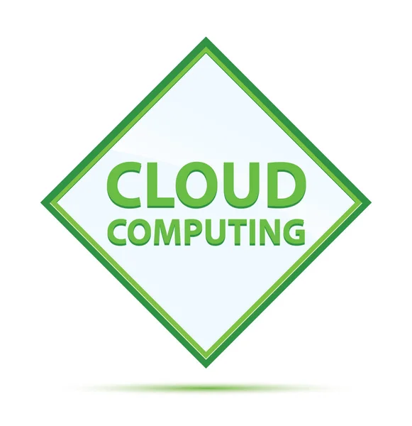 Cloud Computing modern absztrakt zöld gyémánt gomb — Stock Fotó