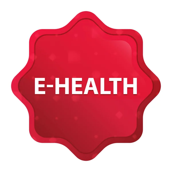 E-υγεία ομίχλη αυξήθηκε κόκκινο κουμπί αυτοκόλλητο αστέρι — Φωτογραφία Αρχείου