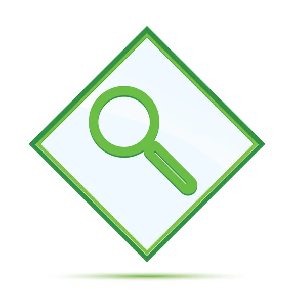 Ikona lupy moderní abstraktní zelené kosočtvercové tlačítko — Stock fotografie