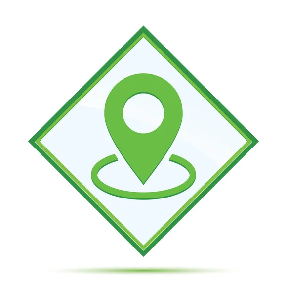 Mapa icono punto moderno abstracto botón de diamante verde —  Fotos de Stock