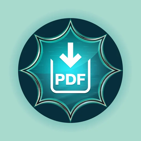 PDF document download icon magical glassy sunburst blue button s