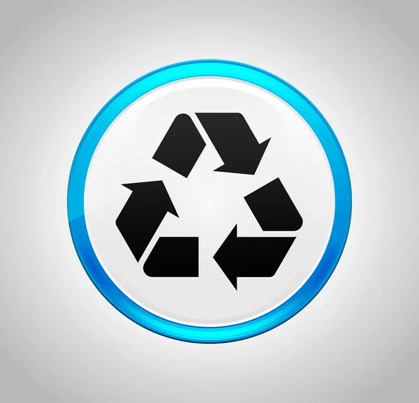 Синяя кнопка "Recycle symbol" — стоковое фото