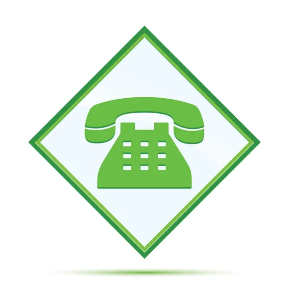 Telefoon icoon moderne abstract groene diamant knop — Stockfoto