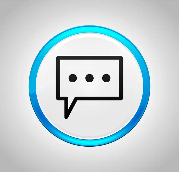 Comment icon round blue push button — Stock Photo, Image