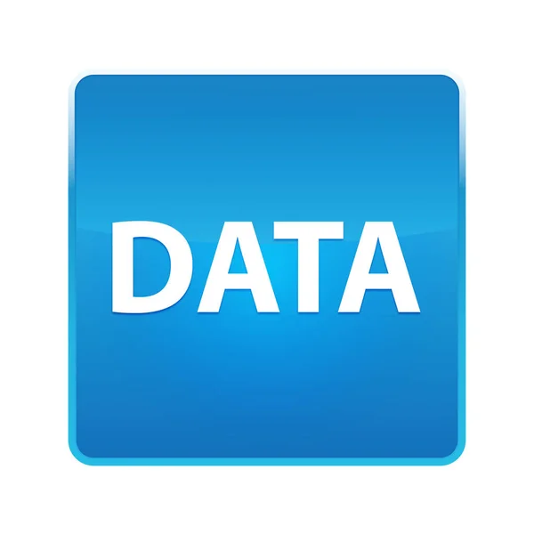 データ光沢のある青い正方形のボタン — ストック写真