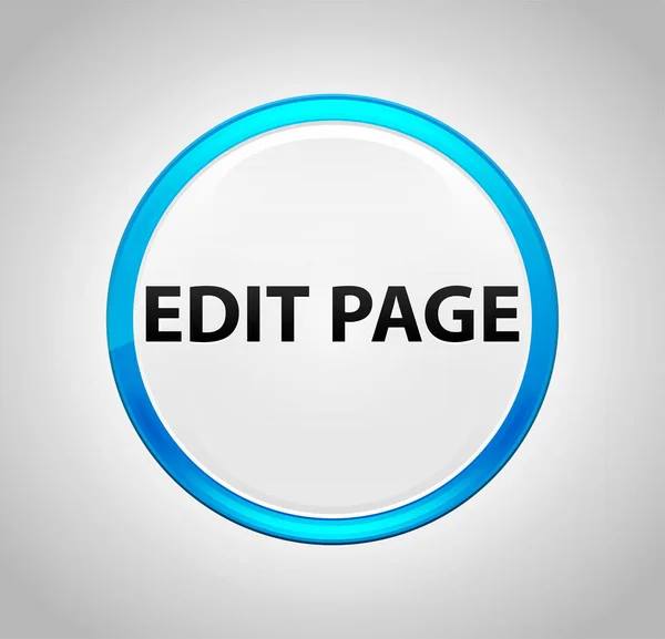 Editar página botão azul redondo — Fotografia de Stock