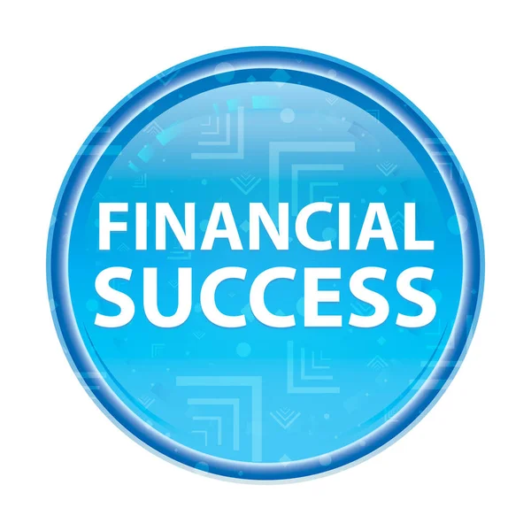 Financial Success floral blue round button — Stock Photo, Image