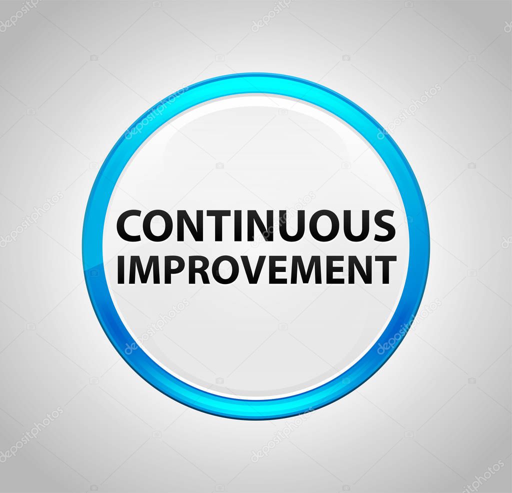 Continuous Improvement Round Blue Push Button