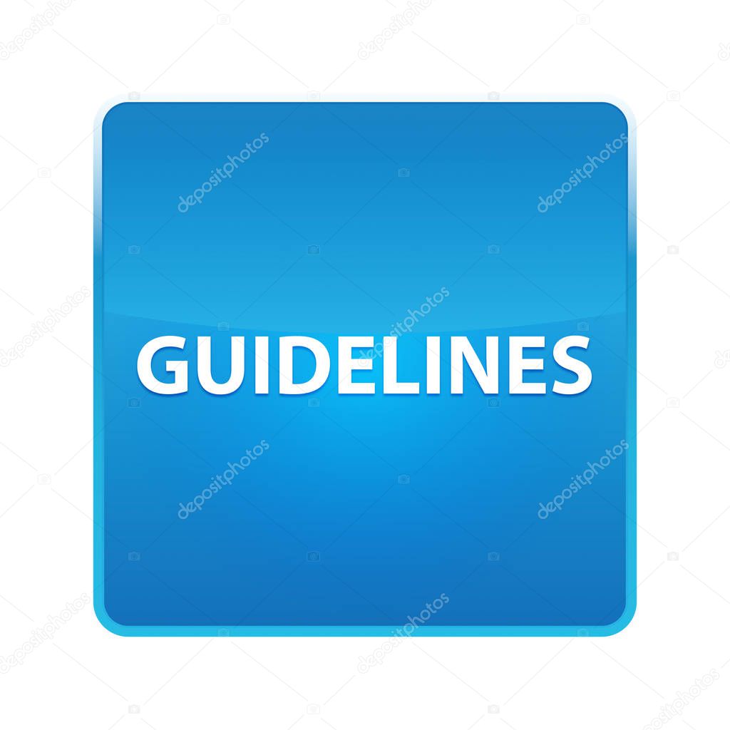 Guidelines shiny blue square button