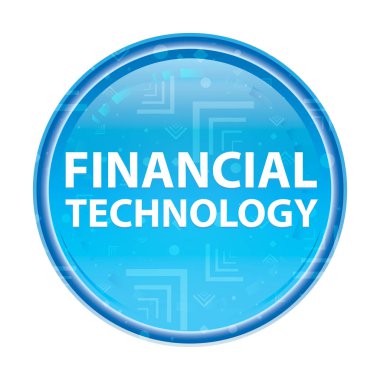 Finansal teknoloji çiçek mavi yuvarlak düğme