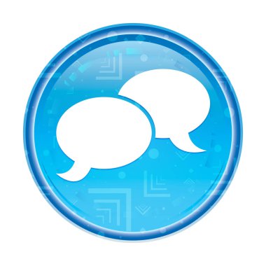 Sohbet simgesi çiçek mavi yuvarlak düğmesi