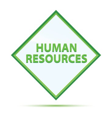 İnsan kaynakları modern soyut yeşil elmas düğmesi
