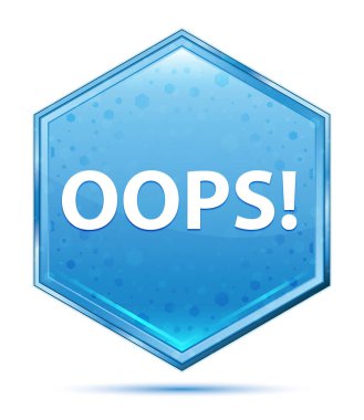 Oops! kristal mavi altıgen düğmesi