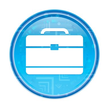 Evrak Çantası simgesi çiçek mavi yuvarlak düğme