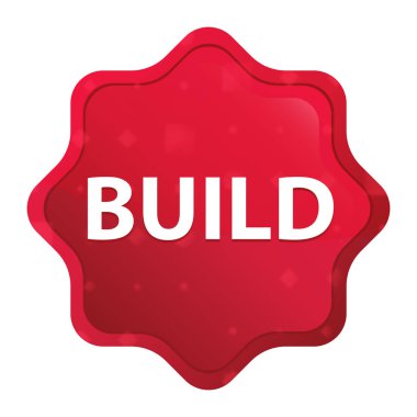 İnşa puslu gül kırmızı yıldız patlaması Sticker düğmesi