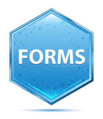 Formlar kristal mavi altıgen düğmesi