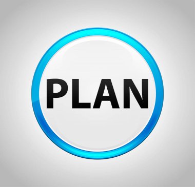 Plan yuvarlak mavi Push düğmesi