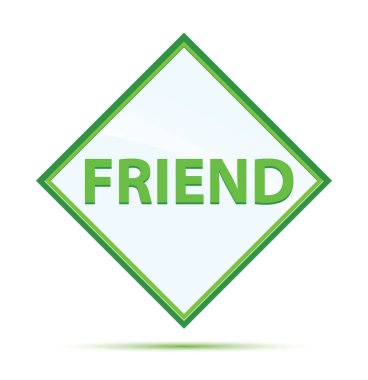 Friend modern soyut yeşil elmas düğmesi