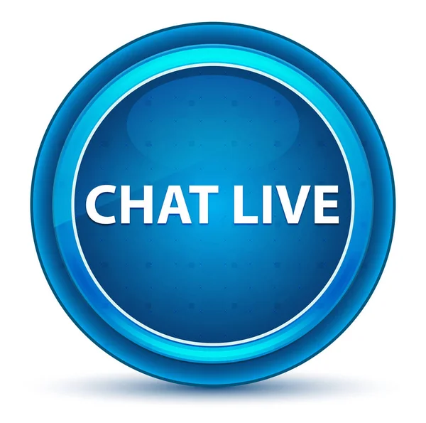 Chat Live Eyeball kék kerek gomb — Stock Fotó