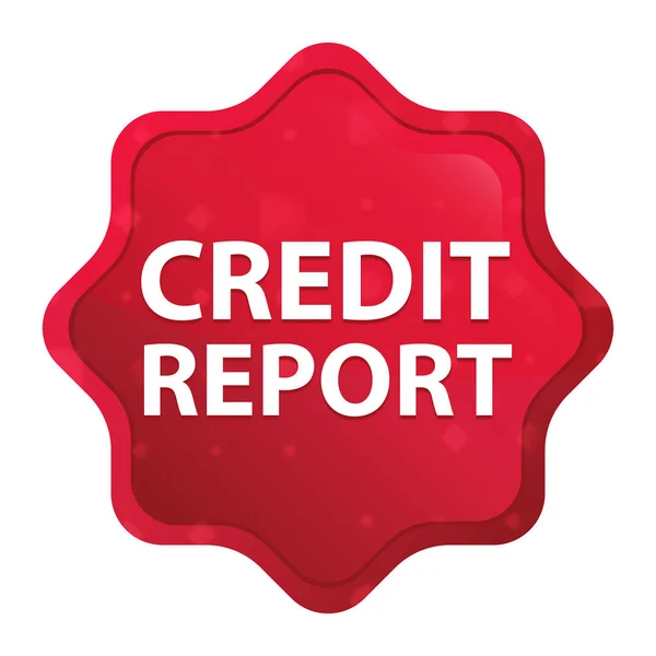 Credit Report misty rose red starburst sticker button — Stock Photo, Image