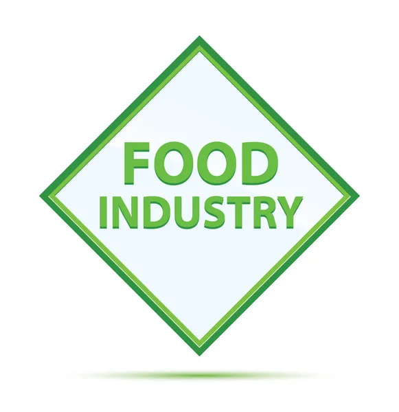 Food Industry modern abstract green diamond button — Stock Photo, Image