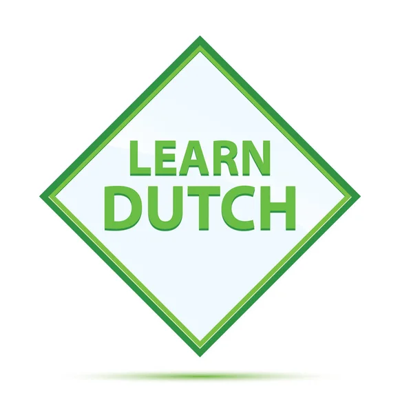 Aprender holandês moderno abstrato botão diamante verde — Fotografia de Stock