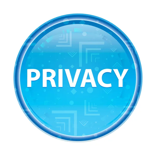 Privacy blommig blå rund knapp — Stockfoto