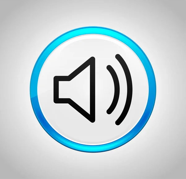 Volume speaker icon round blue push button — Stock Photo, Image