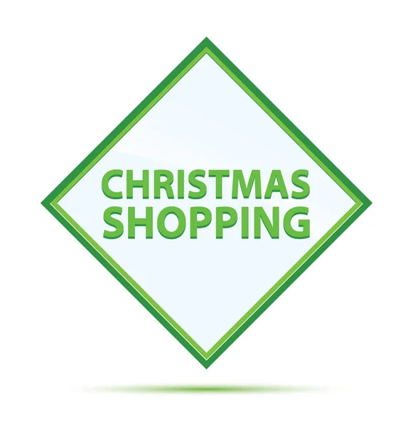 Christmas Shopping modern abstract green diamond button — Stock Photo, Image