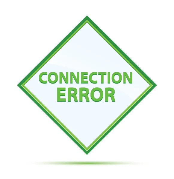 Conexão erro moderno abstrato botão diamante verde — Fotografia de Stock