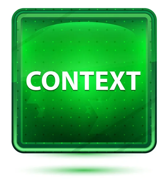 Contexto Botón cuadrado verde claro de neón —  Fotos de Stock