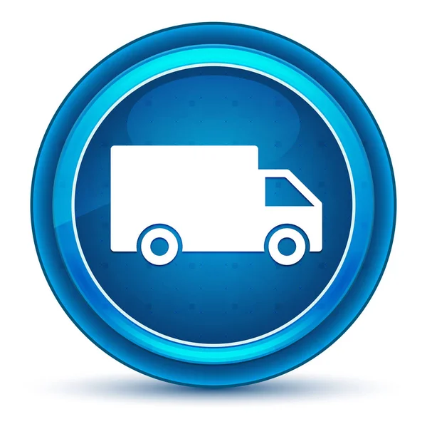 Піктограма вантажівки доставки блакитна кругла кнопка — стокове фото