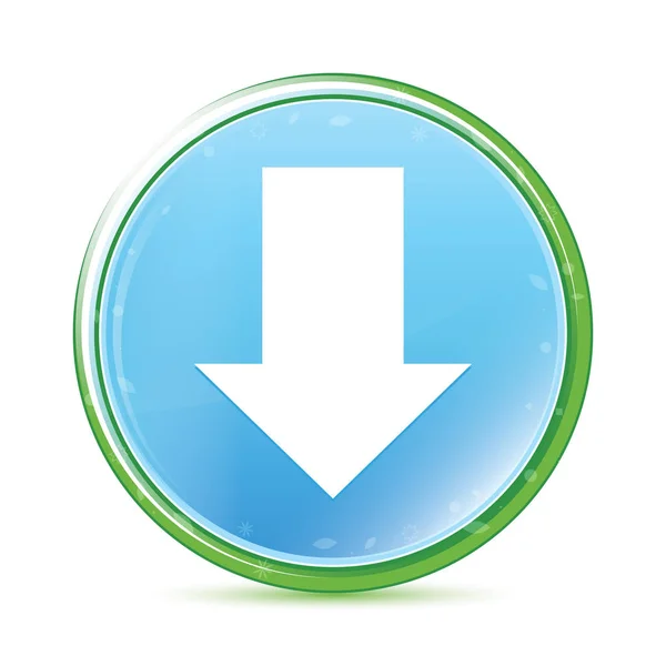 Descargar icono natural aqua cyan botón redondo azul — Foto de Stock