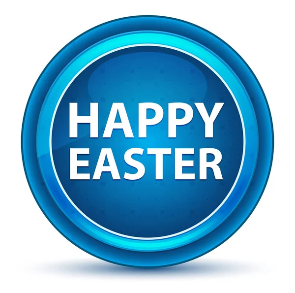 Happy Easter Eyeball Blue Round Button — Stock Photo, Image