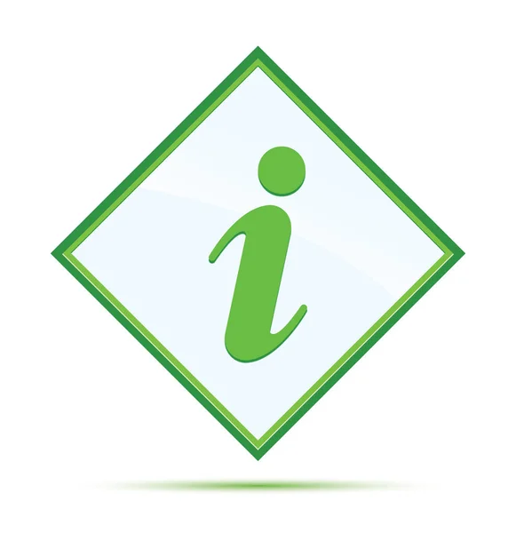 Info ikona moderní abstraktní zelené kosočtverečkové tlačítko — Stock fotografie