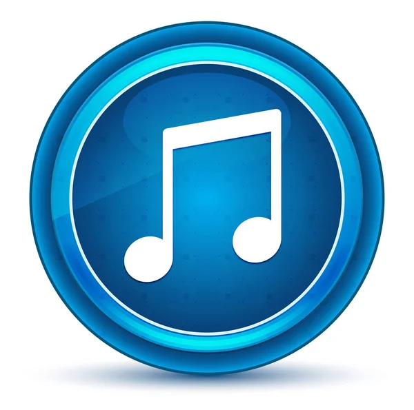 Muzyka Uwaga ikona gałki ocznej niebieski okrągły przycisk — Zdjęcie stockowe