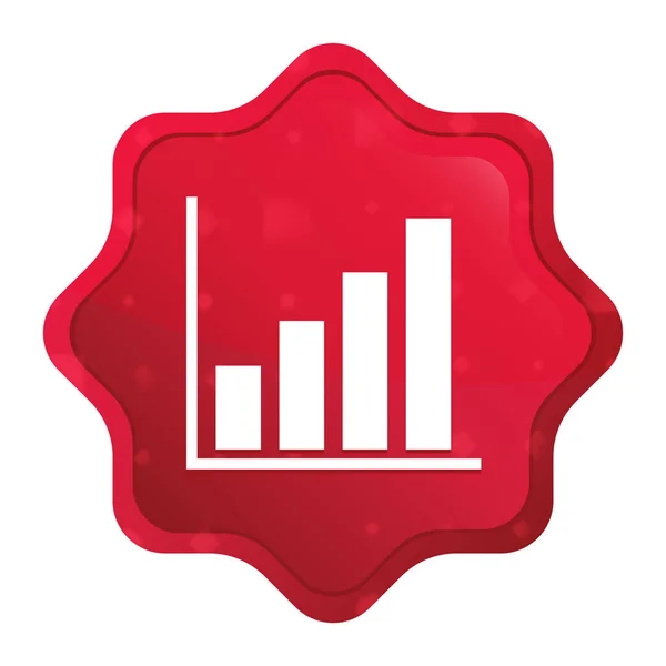 Statisztika ikon Misty Rózsa vörös Starburst matrica gomb — Stock Fotó