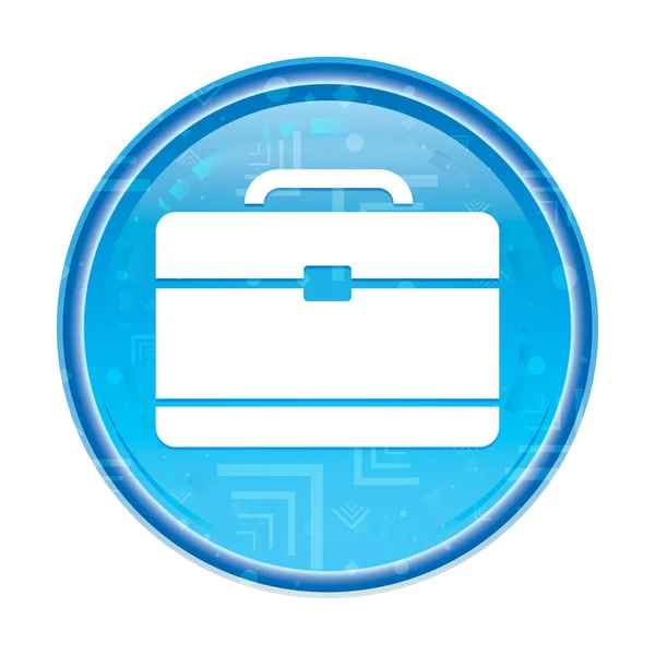 Aktentasche Symbol blumigen blauen runden Knopf — Stockfoto