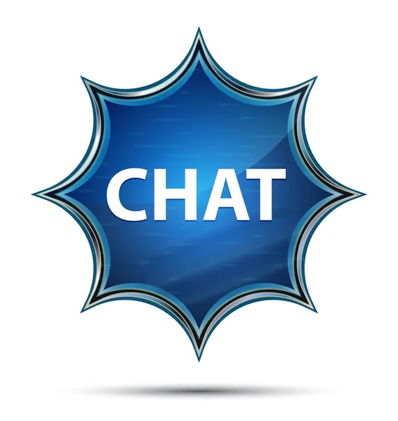 Chat varázslatos üveges Sunburst kék gomb — Stock Fotó