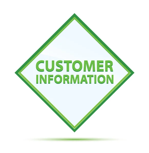 Información del cliente moderno abstracto botón de diamante verde — Foto de Stock
