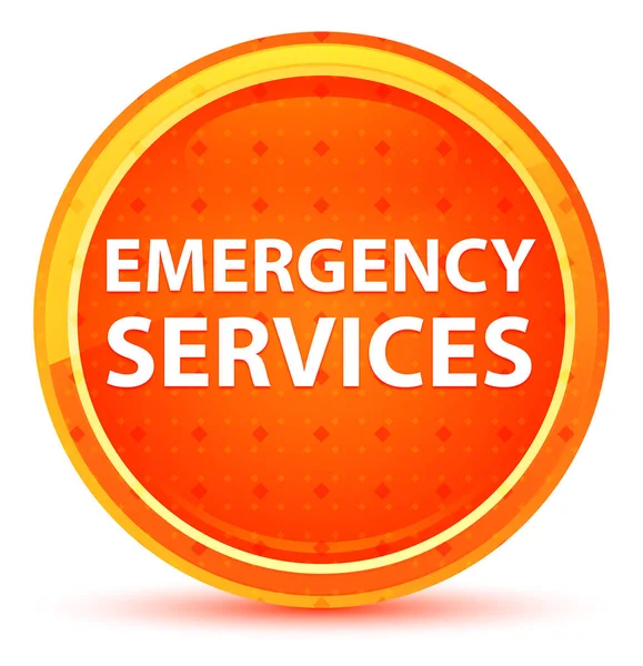 Botón redondo naranja natural de los servicios de emergencia — Foto de Stock