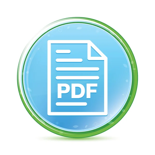 Pdf Dokument Seite Symbol natürliche aqua cyan blau runde Taste — Stockfoto