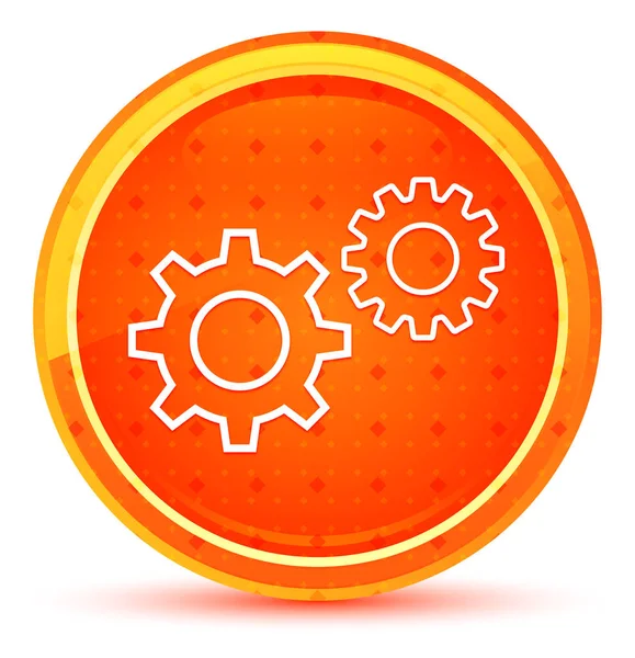 設定プロセスアイコンナチュラルオレンジラウンドボタン — ストック写真