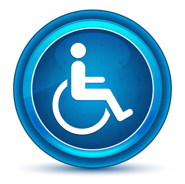 Rolstoel handicap pictogram oogbol blauwe ronde knop — Stockfoto