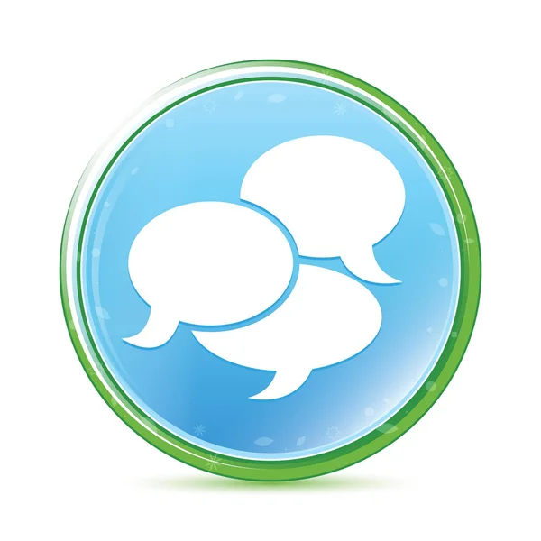 Conversation icon natural aqua cyan blue round button — Stock Photo, Image