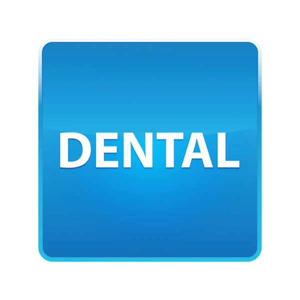 Dental shiny blue square button — Stock Photo, Image