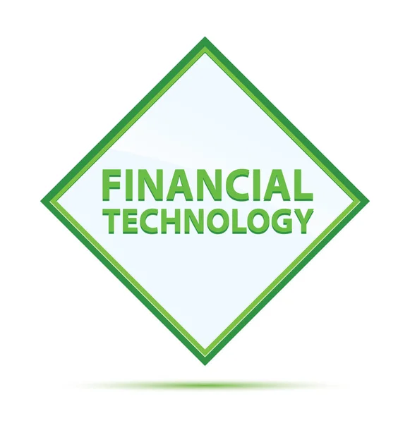 Financial Technology modern abstract green diamond button — Stock Photo, Image